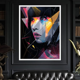 Neon Prism Portrait of Muse - NicheCanvas