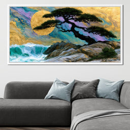 Gilded Solstice Above The Rushing Tide - NicheCanvas