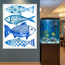 Geometric Marine Life Study - NicheCanvas