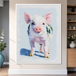 Farmhouse Pastel Piglet Charm - NicheCanvas
