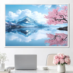 Tranquil Blossom Reflection - NicheCanvas