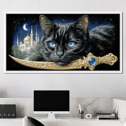 Moonlit Panther Of Golden Minarets - NicheCanvas