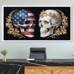 Patriotic Skulls Regal Duel - NicheCanvas
