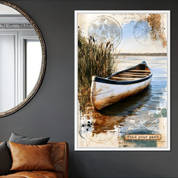 Abandoned Boat Waiting Upon Still Waters - NicheCanvas