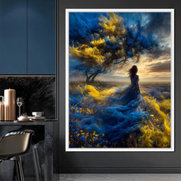 Golden Sapphire Dream Fields - NicheCanvas