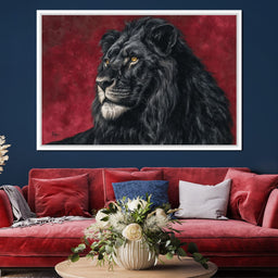 Midnight King Black Lion Portrait - NicheCanvas