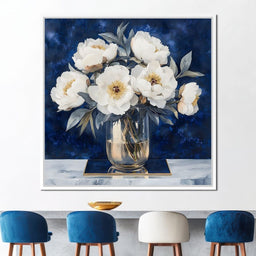 Peony Elegance Midnight Blooms - NicheCanvas