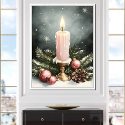 Winter Candlelight Glow - NicheCanvas