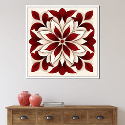 Crimson And Bone Medallion - TooplesArt - NicheCanvas