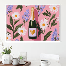 Champagne Hearts And Daisies - NicheCanvas