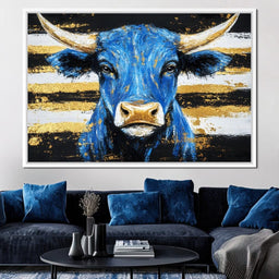 Bull Cobalt Resilience - Alicia Smith - NicheCanvas