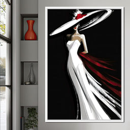 The White Dress - Elegant Silhouette - NicheCanvas