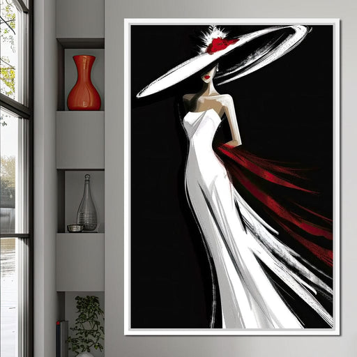 The White Dress - Elegant Silhouette Canvas Print