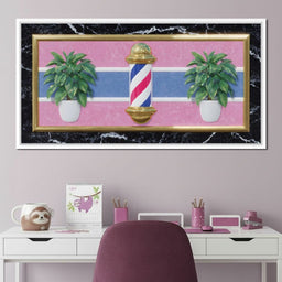 Retro Barber Pole Vaporwave Charm - NicheCanvas