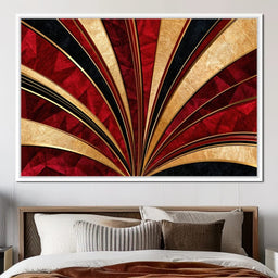 Crimson Deco Sunfan - TooplesArt - NicheCanvas