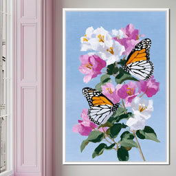 Monarch Duo Floral Skybound - NicheCanvas