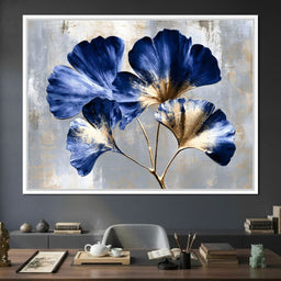Gilded Ginkgo Leaves Under Moonlight - NicheCanvas