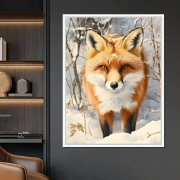 Winter Fox Glance of Quiet Wild - NicheCanvas