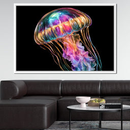 Iridescent Drift Through The Midnight Tide - NicheCanvas