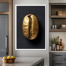 Golden Coffee Bean Minimalism - NicheCanvas