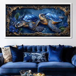 Oceanic Serenity Turtles - NicheCanvas