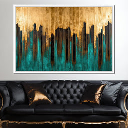 Golden Reflections Vertical Harmony - NicheCanvas