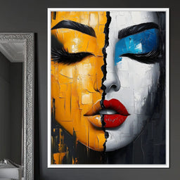 Dual Tones Modern Portrait Face - NicheCanvas