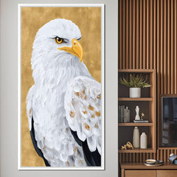Majestic Eagle Gaze on Gold - NicheCanvas