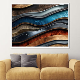 Colorful Wooden Waves 002 - Johanjjf - NicheCanvas