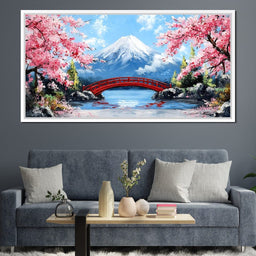 Cherry Blossom Bridge Tranquil Majesty - NicheCanvas