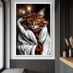 Warm Feline Elegance Wrapped - NicheCanvas