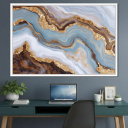 Gilded Riverstone Drift - NicheCanvas