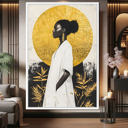 Golden Halo Afrocentric Poise - NicheCanvas