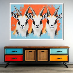 Horned Gazelle Trio - NicheCanvas