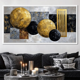 Golden Geometric Orbits - NicheCanvas