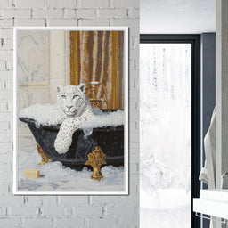 Majestic Snow Leopard Soak in Luxury - NicheCanvas