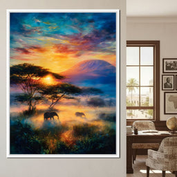 Kilimanjaro Dawn Elephant Path - NicheCanvas