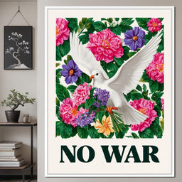 No War Dove Flower Garden - NicheCanvas