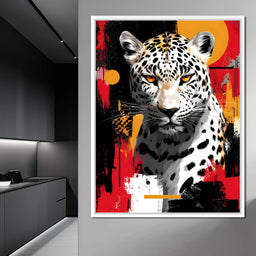 Golden Sun Leopard Stare - NicheCanvas