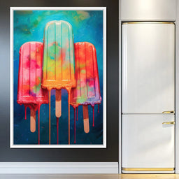 Rainbow Popsicles Glow - NicheCanvas