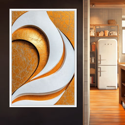 Gold Leaf Wave Relief - TooplesArt - NicheCanvas