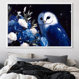 Nocturnal Blossom Owl Sentinel - NicheCanvas