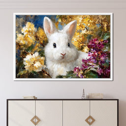 White Bunny Garden Bouquet - Neal Hackett - NicheCanvas