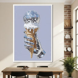 Chrome Hand Disco Ice Cream Dream - NicheCanvas