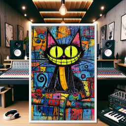 Neon Grin Alley Cat Pop - NicheCanvas
