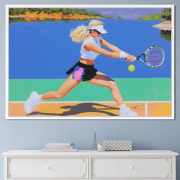 Summer Lakecourt Tennis Rally - NicheCanvas