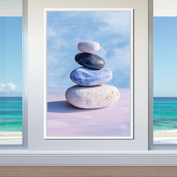 Coastal Stone Balance Zen - NicheCanvas
