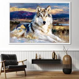 Golden Wolf Mountain Vista - NicheCanvas