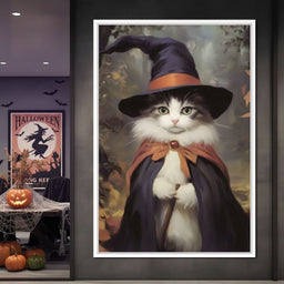 Enchanted Autumn Wizard Cat - NicheCanvas