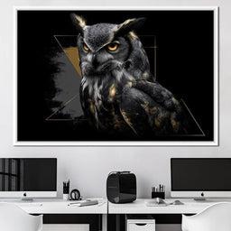 Golden Eyed Night Owl Portrait - NicheCanvas
